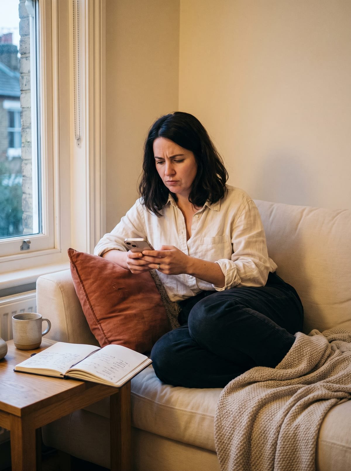 Mujer buscando respuestas sobre la menopausia